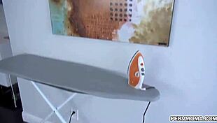 the hot stepmom knelt and sucked eagerly on her knees