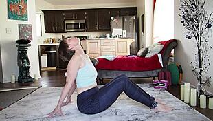 Yoga lesson with mature wife and amateurs