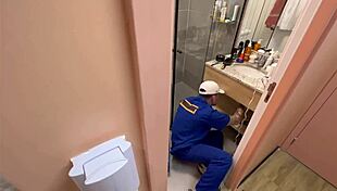 Brazilian Technician with Monster Cock Masturbating