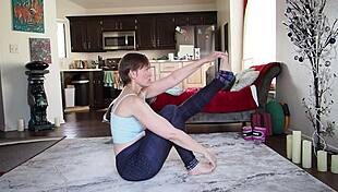 Yoga lesson with mature wife and amateurs