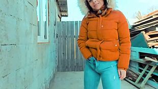 Beautiful Girl Dancing In Cosplay Outside