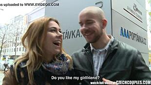 amazing busty teen 18+ and her bf earn money through public sex group