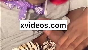 Ebony trans slut deepthroats big black cock so sloppily!