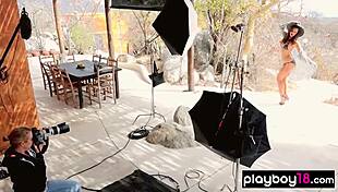 Skinny Stripper Slut Rips Clothes Outdoor!