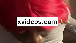 Ebony trans slut deepthroats big black cock so sloppily!