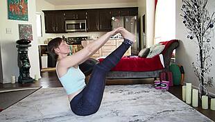 Yoga lesson with mature wife and amateurs