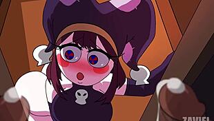 Pomni, want a dick or treat for halloween in this zaviel hentai cartoon anime?