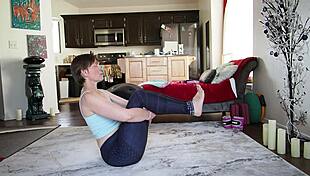 Yoga lesson with mature wife and amateurs