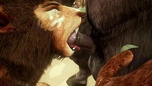 Minotaur Fucks Lion and Cums in Mouth