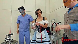 gia page serves beer with her ass, then gets anal and atm