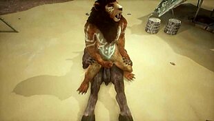 Minotaur Fucks Lion and Cums in Mouth