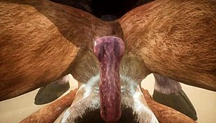 Minotaur Fucks Lion and Cums in Mouth