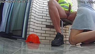 this cheating wife fucks the builders outdoors for fixing the house, taboo anal sex.