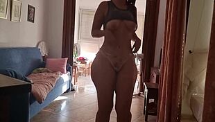 This blonde latina teen is making a personalized video showcasing her big ass