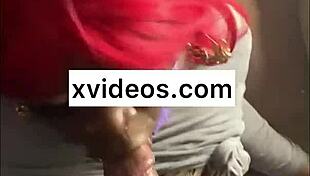 Ebony trans slut deepthroats big black cock so sloppily!