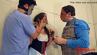 gia page serves beer with her ass, then gets anal and atm