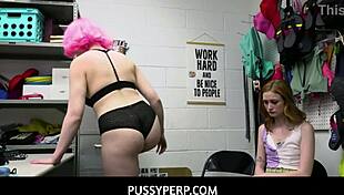 Naughty Teen Thieves Punished with Fuck by Mall Guard