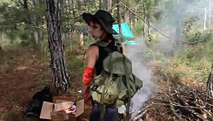 latina eats pussy outdoors in jungle camp, dang, i’m all shaky!