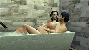 Hermanastro Spies On Pregnant Hermanastra In Shower