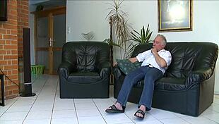 young russian babe says, i'll suck and ride that old dick