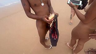I organized an orgy on the nudist beach with my sexy african friends