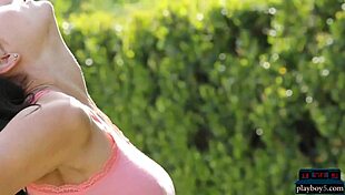 Australian Cutie Debbie Boyde Undresses Outdoors, Revealing Big Boobs and Shaved Pussy