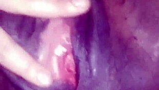 Fingering wet pussy of young black teen slut