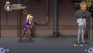 In the darkest moments, the super heroine becomes the lewd knight, bound in bondage.