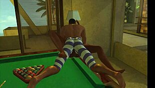 I enjoy playing pool on the table with friends