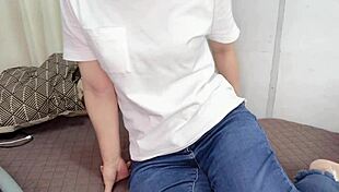 Young Japanese Amateur Gets Horny After Romance Video And Starts Masturbating With Big Tits And Feet