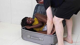 Piss Fetish Anal With Bound Ebony In Rough Domination