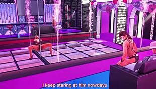 Stripper Enjoys Sucking Multiple Cocks in 3D Animation