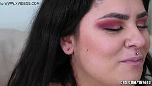 Bizarre goth triple kissing with tongues and sucking in brazilian fetish scene 😈