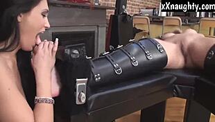 Blonde lesbians, what weird fun with tied up tits?