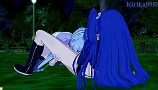 Chris Yukine, Tsubasa, and Maria dive into wild lesbian hentai action!