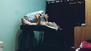 Gay amateur massage ends with blowjob