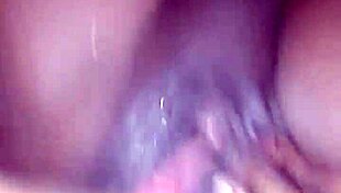Fingering wet pussy of young black teen slut