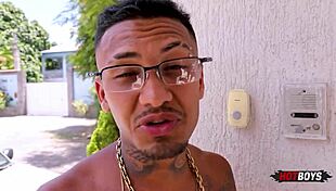 Watch this tattooed big cock pound that huge ass, he says provocatively