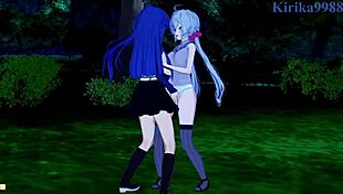 Chris Yukine, Tsubasa, and Maria dive into wild lesbian hentai action!