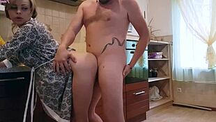 Sexy Maid Sucks and Fucks in Kitchen for Huge Cumload in Tight Pussy