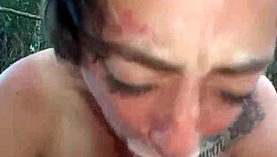 Watch this rough sloppy blowjob in public, amateurs deepthroating big cock?