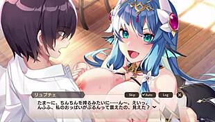 Monster girl TDX gives titty fuck with big tits to cumshot.