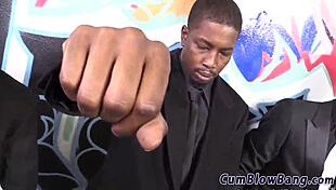 i'm a petite teen overwhelmed by sucking big black cocks in this intense blowbang.