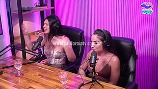 Lesbians in lingerie have fun at the stadium and reach climax