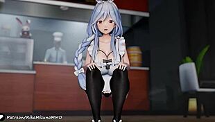 3D animated porn with an anime-inspired bunny girl