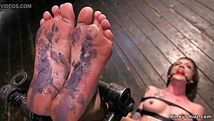 slut gets plastic bondage in device bondage 😈