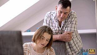 Old4k Natural-Tittied Hussy Has Hot Twosome With Geezer!