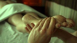 Blonde bodybuilder milf Jill Kassidy licks Talulah Mae's big tits during lesbian muff diving.