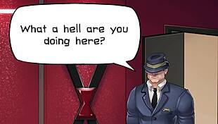 In the darkest moments, the super heroine becomes the lewd knight, bound in bondage.