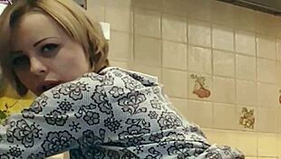 Sexy Maid Sucks and Fucks in Kitchen for Huge Cumload in Tight Pussy